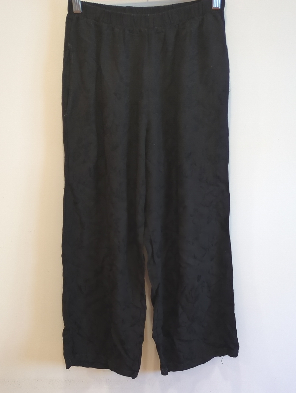 Y2K Minimalist Boho Vintage CP Shades Black Flowy Silky Wide-Leg Pants Small